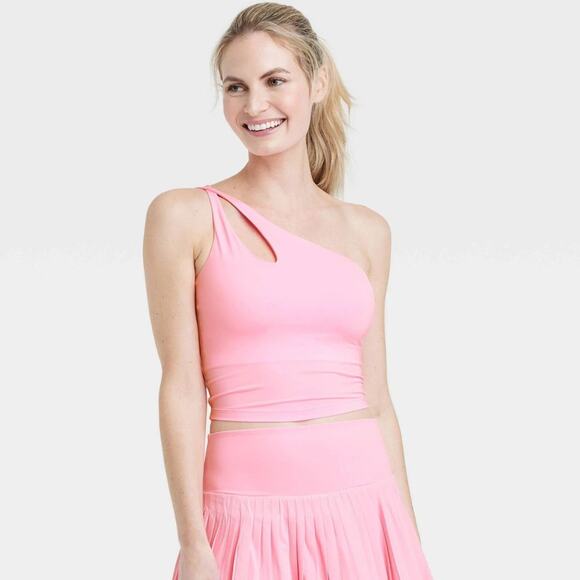 all in motion Other - All In Motion Women's Light Support Asymmetrical Cropped Sports Bra Pink Size XL